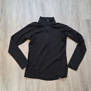 Patagonia Black Half-Zip Performance Capilene Midweight Pullover-Logo Small